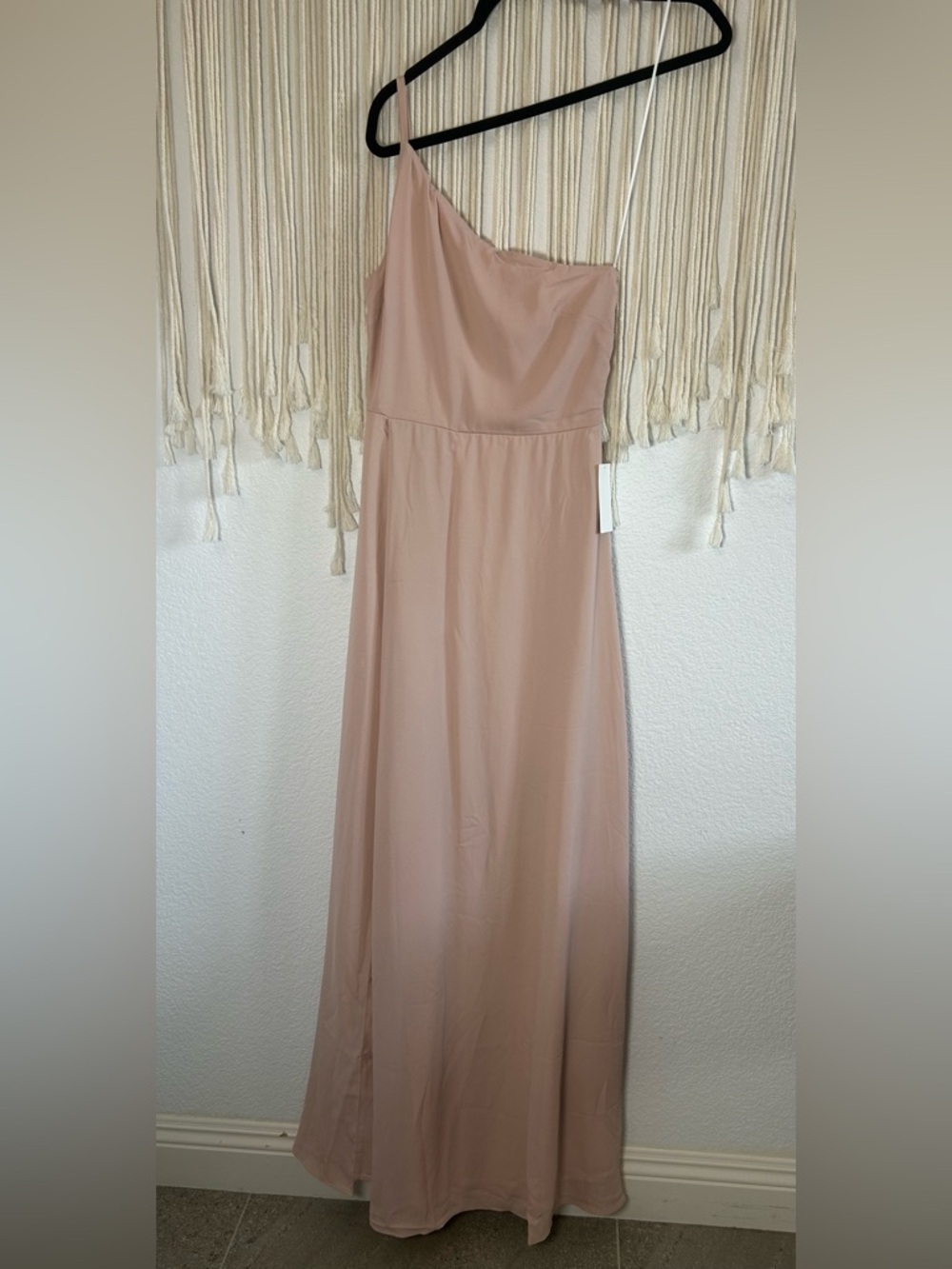 SHOW ME YOUR MUMU Shannon One Shoulder Dress Dusty Blush Crisp Bridesmaid Sz S - Picture 7 of 16